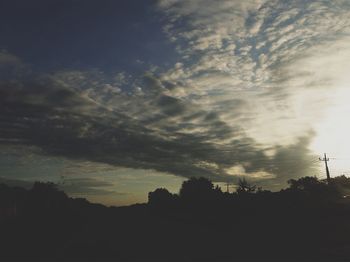 Silhouette trees against sky during sunset