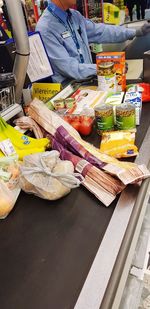 Various vegetables for sale at market stall