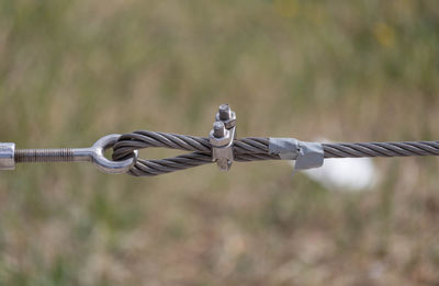 Close-up of steel cable