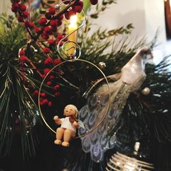 Close-up of christmas decoration on tree