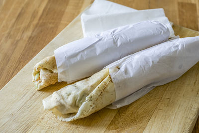 Close-up of bread on table