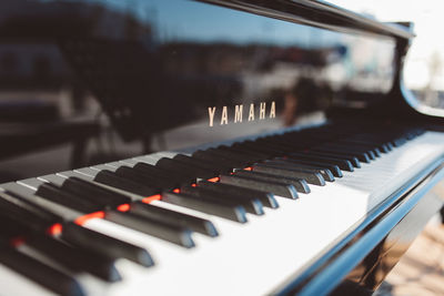 Close-up of piano keys