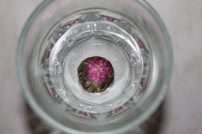 Close-up of drinking glass on table