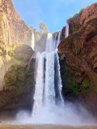 Scenic view of waterfall
