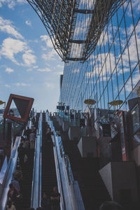 Low angle view of bridge in city