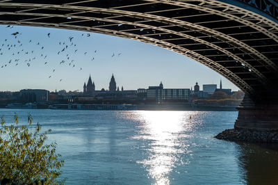 Bridge over river in city