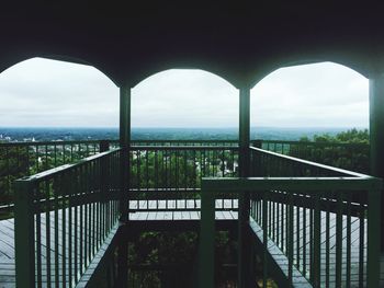 View of building seen through balcony