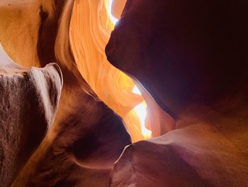 Low angle view of rock formation