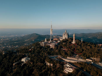 High angle view of famous landmark in city