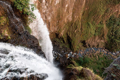 Scenic view of waterfall