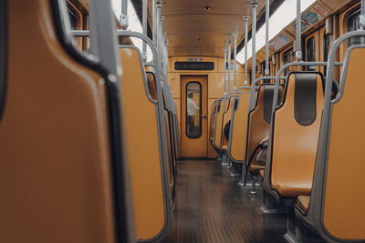 Empty seats in train