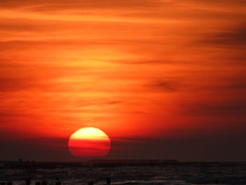 Scenic view of sunset over sea