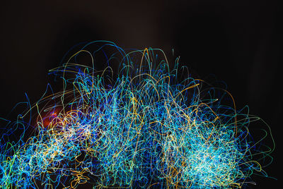 Firework display at night