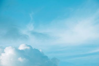 Low angle view of clouds in blue sky