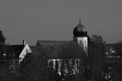 Building against clear sky