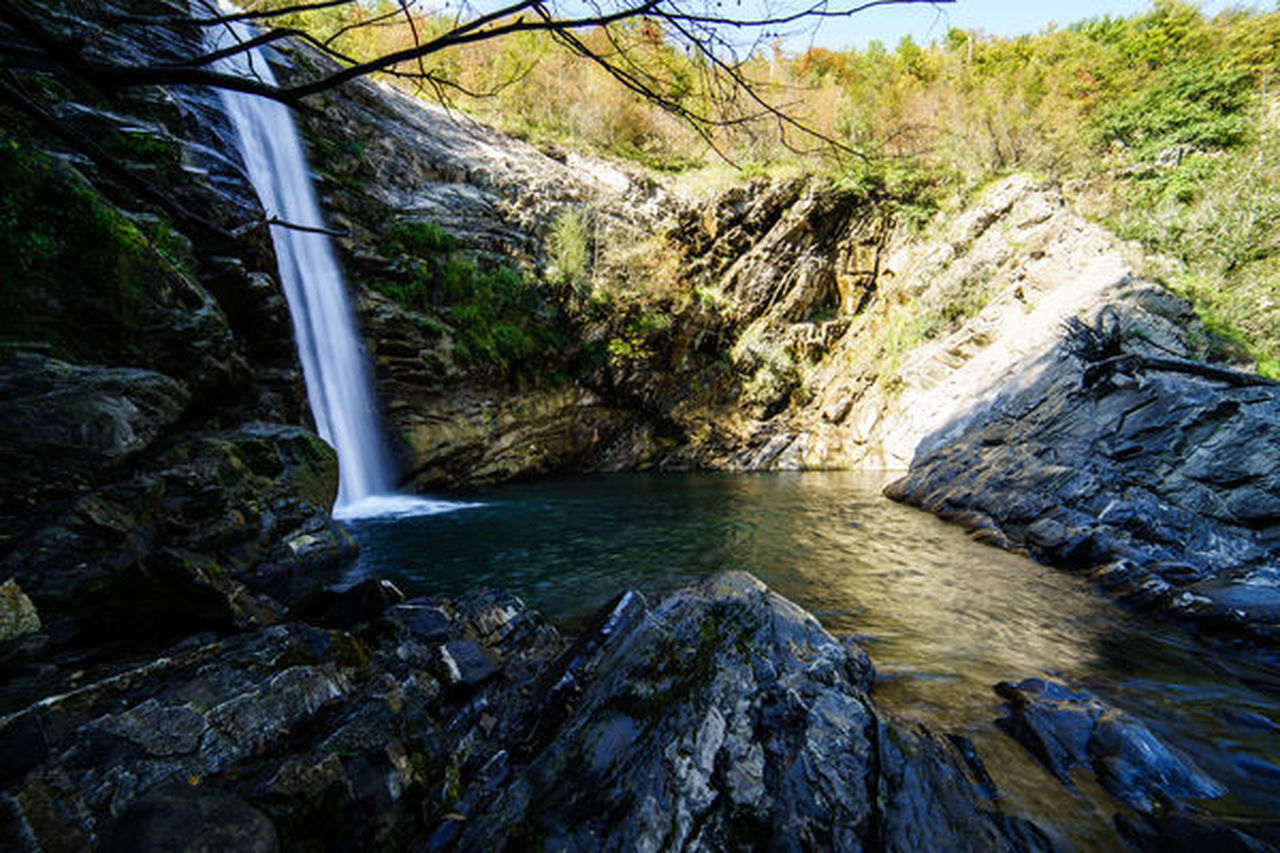 SCENIC VIEW OF WATERFALL