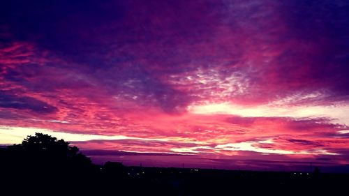 Scenic view of dramatic sky during sunset