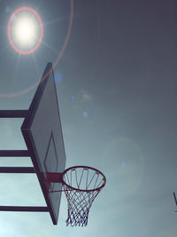 Low angle view of basketball hoop against sky