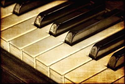 Close up of piano