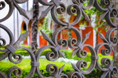 Full frame shot of rusty metal gate