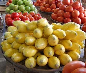 High angle view of various fruits for sale in market