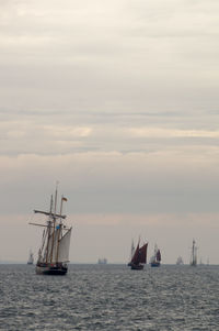 Boat sailing in sea