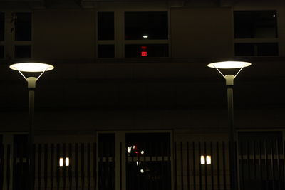 Illuminated street light at night