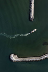 Aerial photographic documentation of the entrance to the port of viareggio tuscany italy