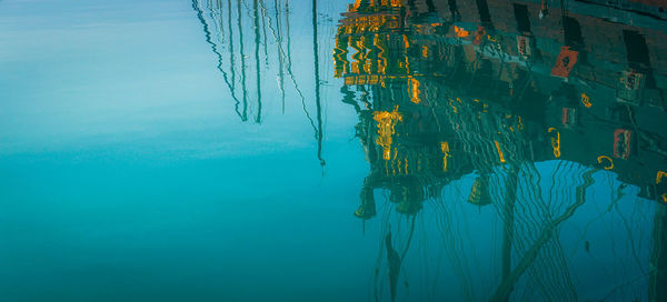 Reflection of swimming in sea