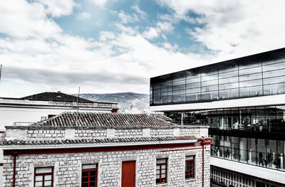 Low angle view of buildings against sky