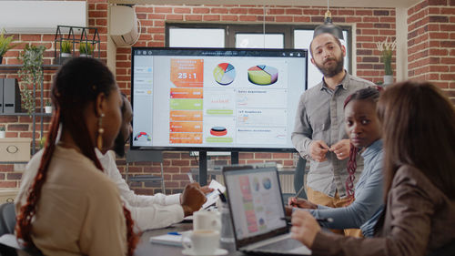 Business people having discussion at office