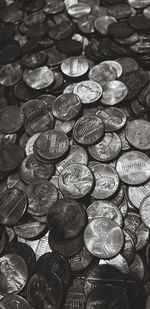 Full frame shot of coins