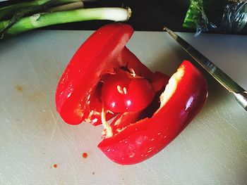 Close-up of red chili peppers