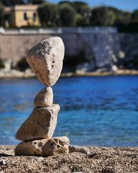 Close-up of rocks in water