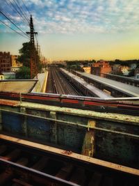 Railroad tracks against sky