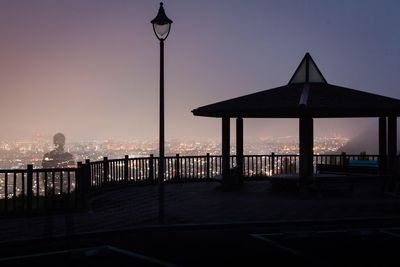 City lit up at night