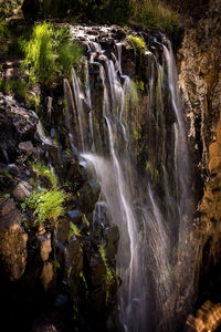 Scenic view of waterfall