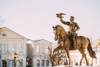 View of a horse in front of building