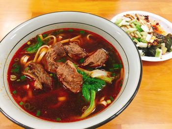 Close-up of soup in bowl