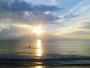 Scenic view of sea at sunset