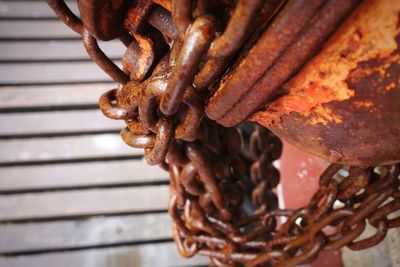 Close-up of rusty chain