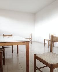 Empty chairs and tables at home