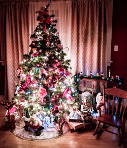 View of christmas tree at night