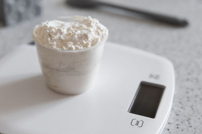 Close-up of dessert on table