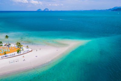 High angle view of sea against sky