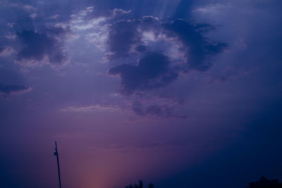 Low angle view of sky at sunset