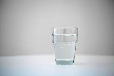 Close-up of water in glass on table