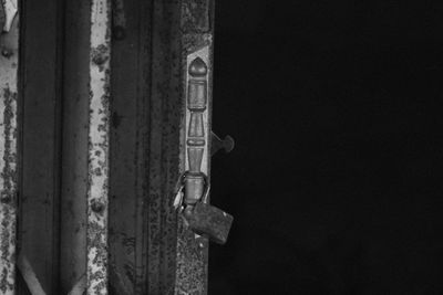 Close-up of rusty metal door