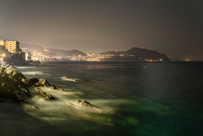 Liguria riviera by night