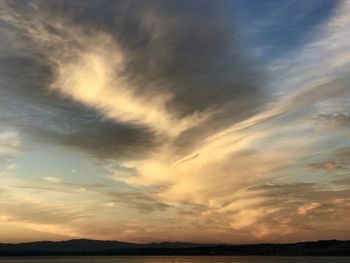 Scenic view of dramatic sky over sea